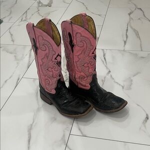 Ferrini Pink and Black Heeled Boots